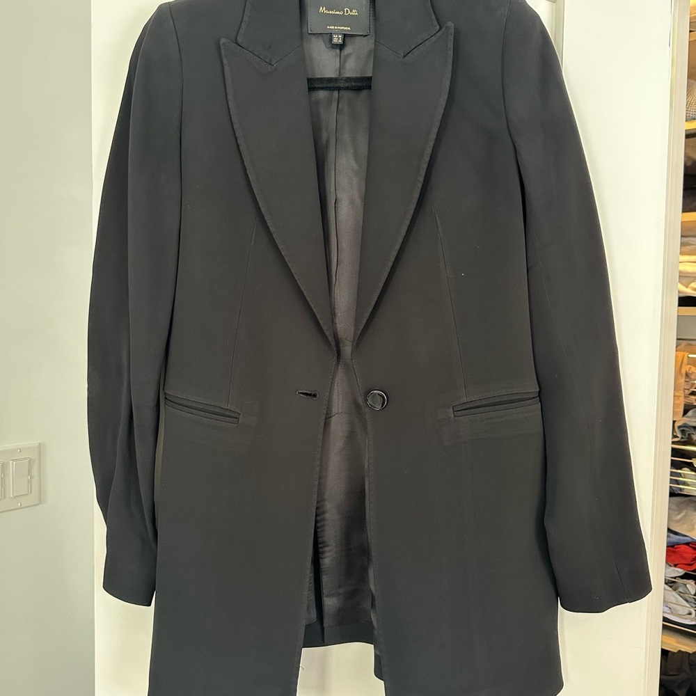 Massimo Dutti Black Tailored Blazer